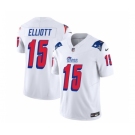 Men's New England Patriots #15 Ezekiel Elliott White 2023 F.U.S.E. Vapor Limited Football Stitched Jersey