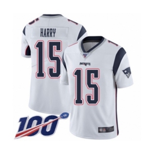 Men's New England Patriots #15 N'Keal Harry White Vapor Untouchable Limited Player 100th Season Football Jersey