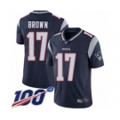 Men's New England Patriots #17 Antonio Brown Navy Blue Team Color Vapor Untouchable Limited Player 100th Season Football Jersey