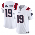 Men's New England Patriots #19 Joe Milton III White 2023 F.U.S.E. Vapor Limited Football Stitched Jersey