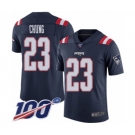 Men's New England Patriots #23 Patrick Chung Limited Navy Blue Rush Vapor Untouchable 100th Season Football Jersey