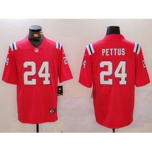 Men's New England Patriots #24 Dell Pettus Red Vapor Limited Stitched Football Jersey