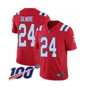 Men's New England Patriots #24 Stephon Gilmore Red Alternate Vapor Untouchable Limited Player 100th Season Football Jersey
