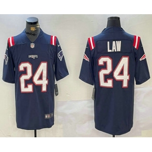 Men's New England Patriots #24 Ty Law Navy Blue Vapor Stitched Limited Jersey