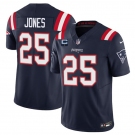 Men's New England Patriots #25 Marcus Jones Navy 2025 F.U.S.E. With 1-Star C Patch Vapor Limited Stitched Jersey