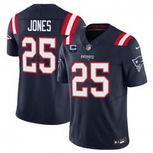 Men's New England Patriots #25 Marcus Jones Navy 2025 F.U.S.E. With 1-Star C Patch Vapor Limited Stitched Jersey