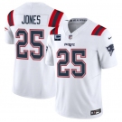 Men's New England Patriots #25 Marcus Jones White 2025 F.U.S.E. With 1-Star C Patch Vapor Limited Stitched Jersey