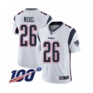 Men's New England Patriots #26 Sony Michel White Vapor Untouchable Limited Player 100th Season Football Jersey