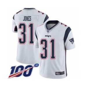 Men's New England Patriots #31 Jonathan Jones White Vapor Untouchable Limited Player 100th Season Football Jersey