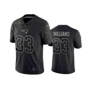 Men's New England Patriots #33 Joejuan Williams Black Reflective Limited Stitched Football Jersey