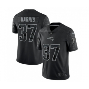 Men's New England Patriots #37 Damien Harris Black Reflective Limited Stitched Football Jersey