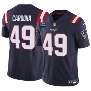 Men's New England Patriots #49 Joe Cardona Navy F.U.S.E. With 1-Star C Patch Vapor Limited Stitched Football Jersey