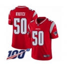 Men's New England Patriots #50 Chase Winovich Limited Red Inverted Legend 100th Season Football Jersey