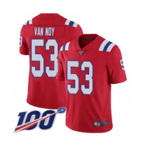 Men's New England Patriots #53 Kyle Van Noy Red Alternate Vapor Untouchable Limited Player 100th Season Football Jersey