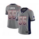 Men's New England Patriots #55 John Simon Limited Gray Rush Drift Fashion Football Jersey