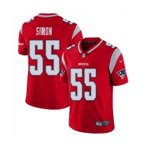 Men's New England Patriots #55 John Simon Limited Red Inverted Legend Football Jersey