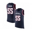 Men's New England Patriots #55 John Simon Navy Blue Rush Player Name & Number Tank Top Football Jersey