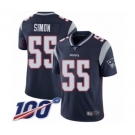 Men's New England Patriots #55 John Simon Navy Blue Team Color Vapor Untouchable Limited Player 100th Season Football Jersey