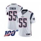 Men's New England Patriots #55 John Simon White Vapor Untouchable Limited Player 100th Season Football Jersey