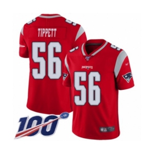 Men's New England Patriots #56 Andre Tippett Limited Red Inverted Legend 100th Season Football Jersey