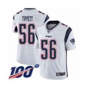 Men's New England Patriots #56 Andre Tippett White Vapor Untouchable Limited Player 100th Season Football Jersey