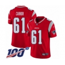 Men's New England Patriots #61 Marcus Cannon Limited Red Inverted Legend 100th Season Football Jersey