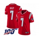 Men's New England Patriots #7 Jake Bailey Limited Red Inverted Legend 100th Season Football Jersey