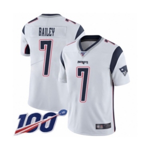 Men's New England Patriots #7 Jake Bailey White Vapor Untouchable Limited Player 100th Season Football Jersey