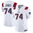 Men's New England Patriots #74 Caleb Jones White 2025 F.U.S.E. Vapor Limited Football Stitched Jersey