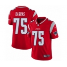 Men's New England Patriots #75 Ted Karras Limited Red Inverted Legend Football Jersey