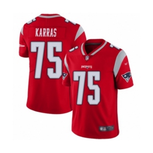 Men's New England Patriots #75 Ted Karras Limited Red Inverted Legend Football Jersey