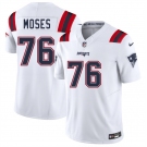 Men's New England Patriots #76 Morgan Moses White 2025 F.U.S.E. Vapor Limited Football Stitched Jersey