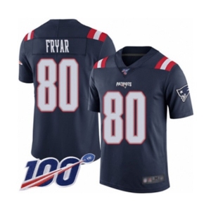 Men's New England Patriots #80 Irving Fryar Limited Navy Blue Rush Vapor Untouchable 100th Season Football Jersey