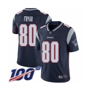 Men's New England Patriots #80 Irving Fryar Navy Blue Team Color Vapor Untouchable Limited Player 100th Season Football Jersey