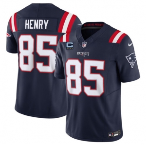 Men's New England Patriots #85 Hunter Henry Navy 2025 F.U.S.E. With 4-Star C Patch Vapor Limited Stitched Jersey
