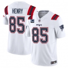 Men's New England Patriots #85 Hunter Henry White 2025 F.U.S.E. With 4-Star C Patch Vapor Limited Stitched Jersey