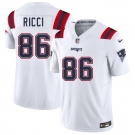 Men's New England Patriots #86 Giovanni Ricci White 2025 F.U.S.E. Vapor Limited Football Stitched Jersey