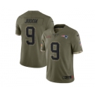 Men's New England Patriots #9 Matt Judon 2022 Olive Salute To Service Limited Stitched Jersey