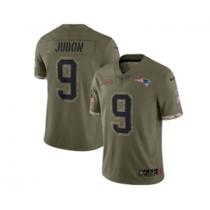 Men's New England Patriots #9 Matt Judon 2022 Olive Salute To Service Limited Stitched Jersey