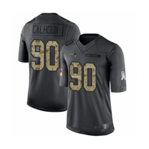 Men's New England Patriots #90 Shilique Calhoun Limited Black 2016 Salute to Service Football Jersey