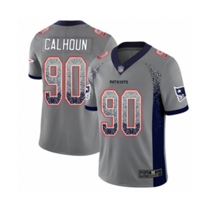 Men's New England Patriots #90 Shilique Calhoun Limited Gray Rush Drift Fashion Football Jersey