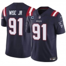 Men's New England Patriots #91 Deatrich Wise Jr Navy F.U.S.E. With 3-Star C Patch Vapor Limited Stitched Football Jersey