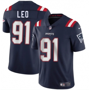 Men's New England Patriots #91 Titus Leo Navy 2025 Vapor Limited Football Stitched Jersey