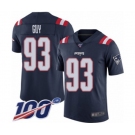 Men's New England Patriots #93 Lawrence Guy Limited Navy Blue Rush Vapor Untouchable 100th Season Football Jersey