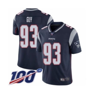 Men's New England Patriots #93 Lawrence Guy Navy Blue Team Color Vapor Untouchable Limited Player 100th Season Football Jersey