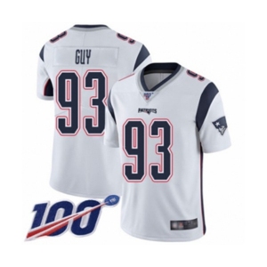 Men's New England Patriots #93 Lawrence Guy White Vapor Untouchable Limited Player 100th Season Football Jersey