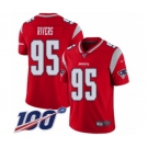 Men's New England Patriots #95 Derek Rivers Limited Red Inverted Legend 100th Season Football Jersey