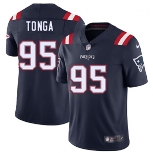Men's New England Patriots #95 Khyiris Tonga Navy 2025 Vapor Limited Football Stitched Jersey