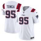 Men's New England Patriots #95 Khyiris Tonga White 2025 F.U.S.E. Vapor Limited Football Stitched Jersey