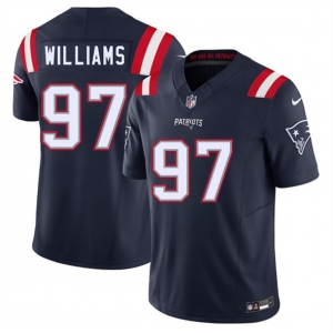 Men's New England Patriots #97 Milton Williams Navy 2025 F.U.S.E. Vapor Limited Football Stitched Jersey
